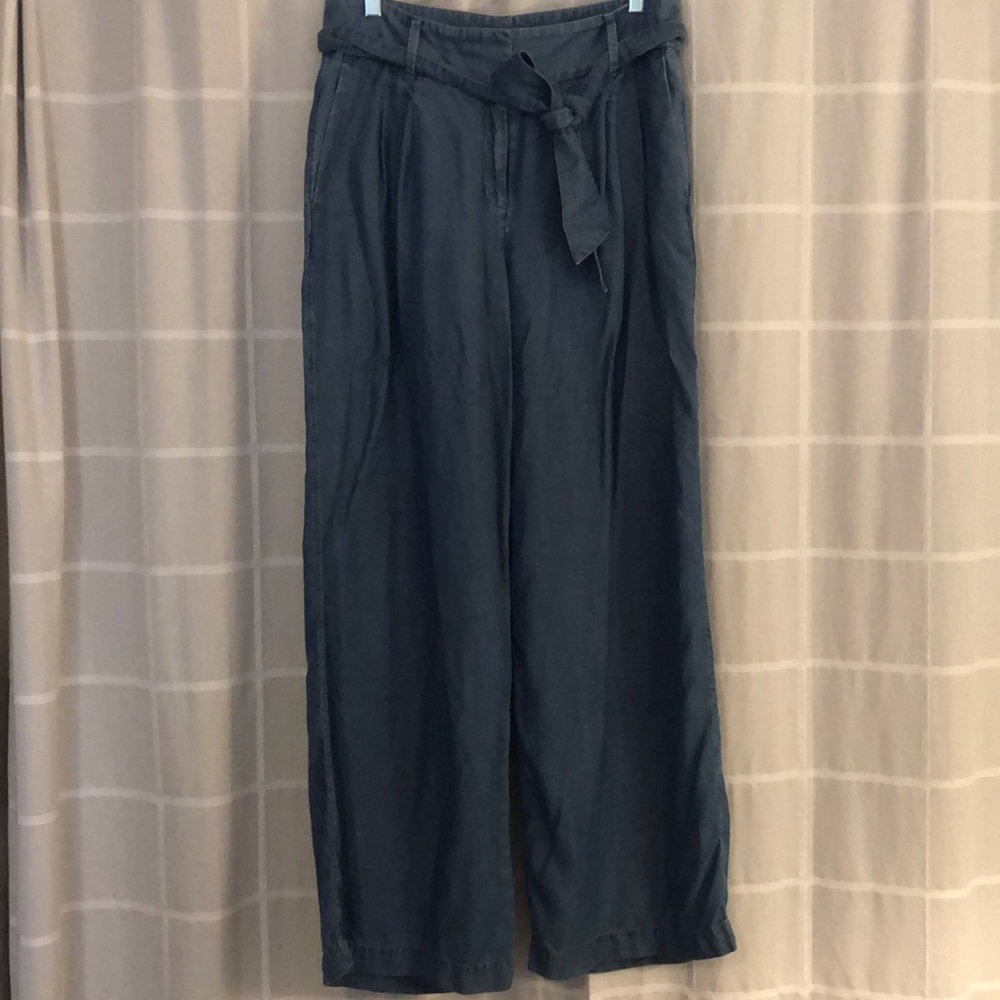 Chambray Wide Leg Trouser
